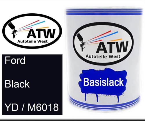 Ford, Black, YD / M6018: 1L Lackdose, von ATW Autoteile West.
